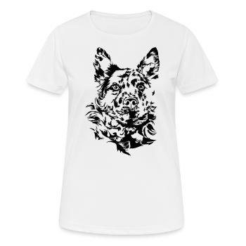 MUDI Chien de berger hongrois Wilsigns Chien Chiens - T-shirt respirant Femme - blanc - Devant - AI Model Female 172 dark (172cm)