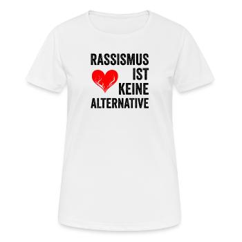 Rassismus ist keine Alternative - Frauen T-Shirt atmungsaktiv - Weiß - Vorne - AI Model Female 172 dark (172cm)