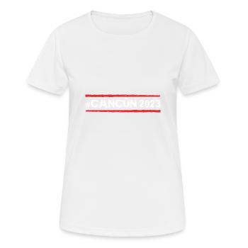 Cancun 2023 - Frauen T-Shirt atmungsaktiv - Weiß - Vorne - AI Model Female 172 dark (172cm)