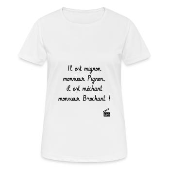 Il est mignon monsieur Pignon - Le Dîner de cons - T-shirt respirant Femme - blanc - Devant - AI Model Female 172 dark (172cm)