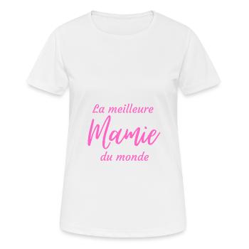 3 - T-shirt respirant Femme - blanc - Devant - AI Model Female 172 dark (172cm)
