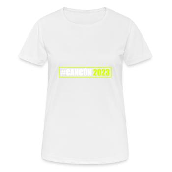 Cancun 2023 - Frauen T-Shirt atmungsaktiv - Weiß - Vorne - AI Model Female 172 dark (172cm)