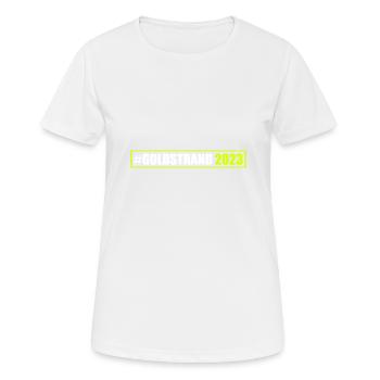 Sables d’or 2023 (Garantie du prix le plus bas) - T-shirt respirant Femme - blanc - Devant - AI Model Female 172 dark (172cm)