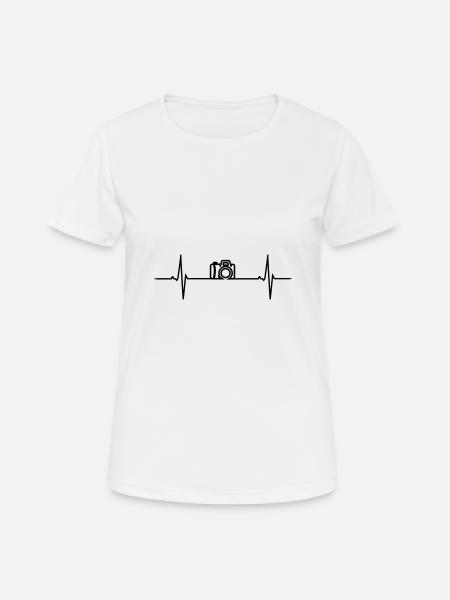 Camera Heart beat - Women's Breathable T-Shirt - white