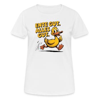 Ente gut. Alles gut. – lustig frech Humor - Frauen T-Shirt atmungsaktiv - Weiß - Vorne - AI Model Female 172 dark (172cm)