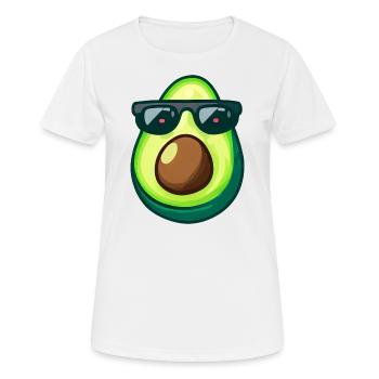 Cool avocado with sunglasses Trendy - Women's Breathable T-Shirt - white - Front - AI Model Female 172 dark (172cm)