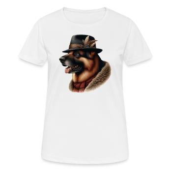 German Shepherd Art - Women's Breathable T-Shirt - white - Front - AI Model Female 172 dark (172cm)