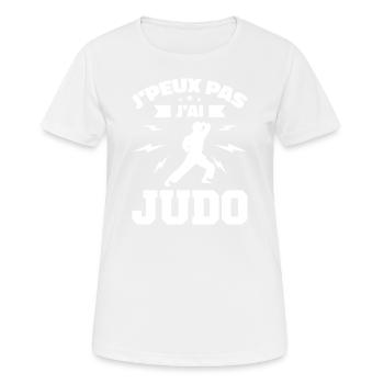 Ich kann nicht Judo - Frauen T-Shirt atmungsaktiv - Weiß - Vorne - AI Model Female 172 dark (172cm)