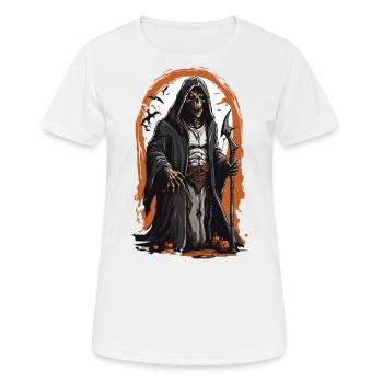 Grim Reaper Magic Halloween Undead Skeleton - Women's Breathable T-Shirt - white - Front - AI Model Female 172 dark (172cm)