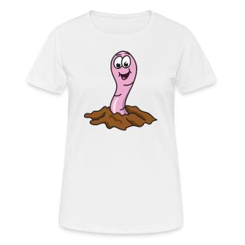 Ver de terre - T-shirt respirant Femme - blanc - Devant - AI Model Female 172 dark (172cm)