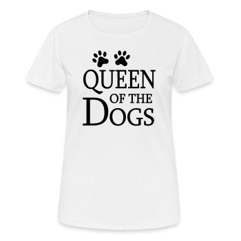 Chien empreinte de pattes chien patte maîtresse dame de chien - T-shirt respirant Femme - blanc - Devant - AI Model Female 172 dark (172cm)