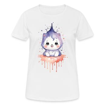 Charmant animal kawaii aquarelle - T-shirt respirant Femme - blanc - Devant - AI Model Female 172 dark (172cm)