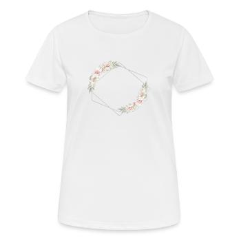 Fleurs géométriquement personnalisables - T-shirt respirant Femme - blanc - Devant - AI Model Female 172 dark (172cm)