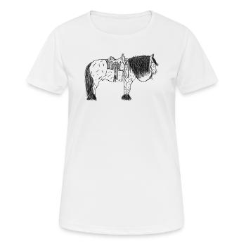 Cheval avec selle - T-shirt respirant Femme - blanc - Devant - AI Model Female 172 dark (172cm)