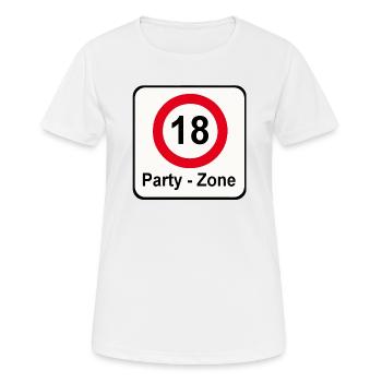 18e anniversaire, majorité, zone de fête (25) - T-shirt respirant Femme - blanc - Devant - AI Model Female 172 dark (172cm)