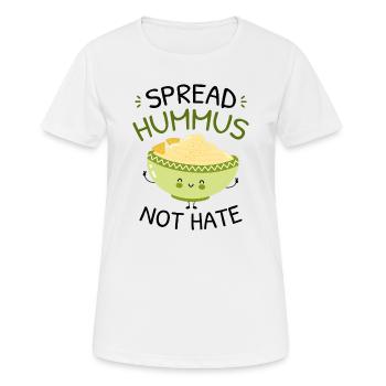 Répandre Hummus Pas de haine - T-shirt respirant Femme - blanc - Devant - AI Model Female 172 dark (172cm)