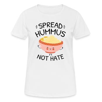 Répandre Hummus Pas de haine - T-shirt respirant Femme - blanc - Devant - AI Model Female 172 dark (172cm)