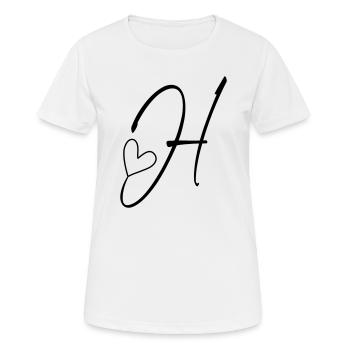 Letter H Letter H Calligraphy - Women's Breathable T-Shirt - white - Front - AI Model Female 172 dark (172cm)