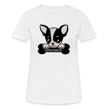 Chihuahua und Knochen - Frauen T-Shirt atmungsaktiv - Weiß - Vorne - AI Model Female 172 dark (172cm)