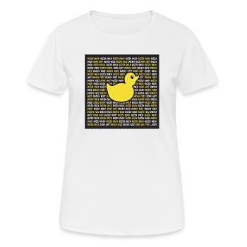 Fuzzy Duck, Ducky Fuzz, Conception de jeux à boire - T-shirt respirant Femme - blanc - Devant - AI Model Female 172 dark (172cm)
