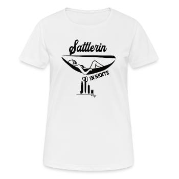Sattlerin in Rente Rentenbeginn Sattlerei Frau - Frauen T-Shirt atmungsaktiv - Weiß - Vorne - AI Model Female 172 dark (172cm)
