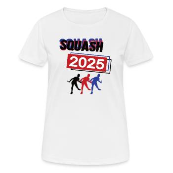 Squash Spielerin Team Turnier Mannschaft 2025 - Frauen T-Shirt atmungsaktiv - Weiß - Vorne - AI Model Female 172 dark (172cm)