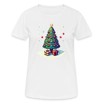 Arbre de Noël 8 bits - T-shirt respirant Femme - blanc - Devant - AI Model Female 172 dark (172cm)
