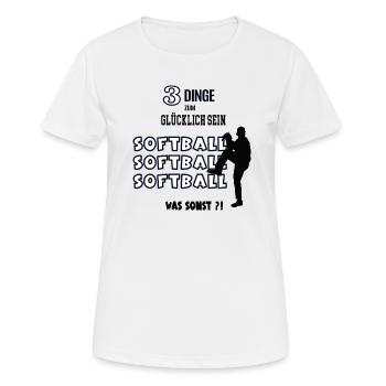 Softball Team Mannschaft Spieler Spiel Baseball - Frauen T-Shirt atmungsaktiv - Weiß - Vorne - AI Model Female 172 dark (172cm)