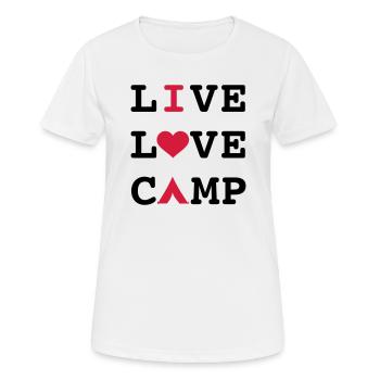camping - Women's Breathable T-Shirt - white - Front - AI Model Female 172 dark (172cm)