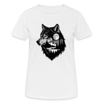 Black Wolf Wolf Portrait. Wolf design - Women's Breathable T-Shirt - white - Front - AI Model Female 172 dark (172cm)