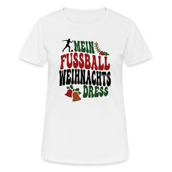 Fussball Weihnachten Spielerin Fussballerin XMAS - Frauen T-Shirt atmungsaktiv - Weiß - Vorne - AI Model Female 172 dark (172cm)