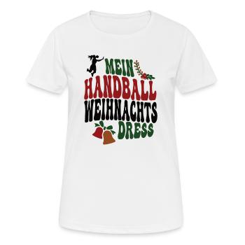 Handball Weihnachten Spielerin Handballerin Xmas - Frauen T-Shirt atmungsaktiv - Weiß - Vorne - AI Model Female 172 dark (172cm)