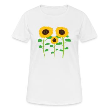 Sonnenblumen-Sammlung - Frauen T-Shirt atmungsaktiv - Weiß - Vorne - AI Model Female 172 dark (172cm)