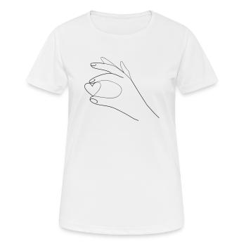 Hand holds heart - Women's Breathable T-Shirt - white - Front - AI Model Female 172 dark (172cm)