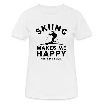 Skiing Makes Me Happy You Not So Much - Women's Breathable T-Shirt - white - Front - AI Model Female 172 dark (172cm)
