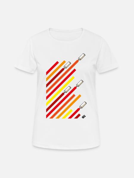 Des canettes et des rayures - T-shirt respirant Femme - blanc