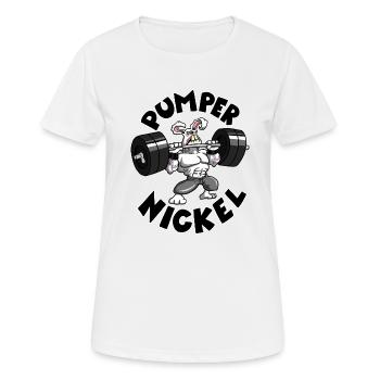 Pumpernickel - Frauen T-Shirt atmungsaktiv - Weiß - Vorne - AI Model Female 172 dark (172cm)