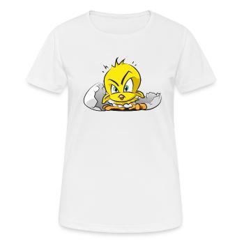 Böses Küken - Frauen T-Shirt atmungsaktiv - Weiß - Vorne - AI Model Female 172 dark (172cm)