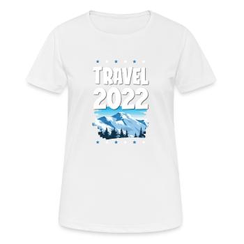 Travel 2022 - Frauen T-Shirt atmungsaktiv - Weiß - Vorne - AI Model Female 172 dark (172cm)