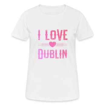 J’aime Dublin - T-shirt respirant Femme - blanc - Devant - AI Model Female 172 dark (172cm)