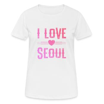 J’aime Séoul - T-shirt respirant Femme - blanc - Devant - AI Model Female 172 dark (172cm)