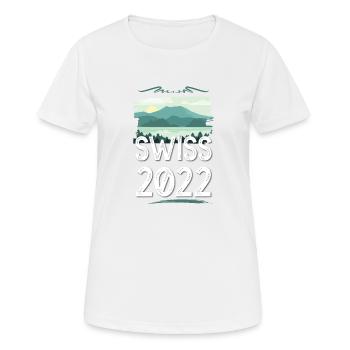 Swiss 2022 - Frauen T-Shirt atmungsaktiv - Weiß - Vorne - AI Model Female 172 dark (172cm)
