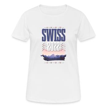 Swiss 2022 - Frauen T-Shirt atmungsaktiv - Weiß - Vorne - AI Model Female 172 dark (172cm)