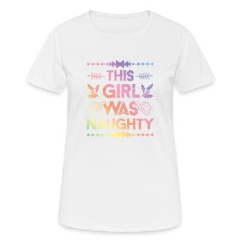 La fille était coquine - T-shirt respirant Femme - blanc - Devant - AI Model Female 172 dark (172cm)