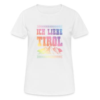 J’adore le Tyrol - T-shirt respirant Femme - blanc - Devant - AI Model Female 172 dark (172cm)