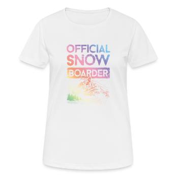 Official Snowboarder - Women's Breathable T-Shirt - white - Front - AI Model Female 172 dark (172cm)
