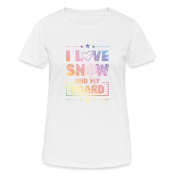I love Snowboarding - Frauen T-Shirt atmungsaktiv - Weiß - Vorne - AI Model Female 172 dark (172cm)