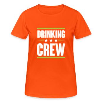 Drinking Crew - Frauen T-Shirt atmungsaktiv - Neonorange - Vorne - AI Model Female 172 dark (172cm)