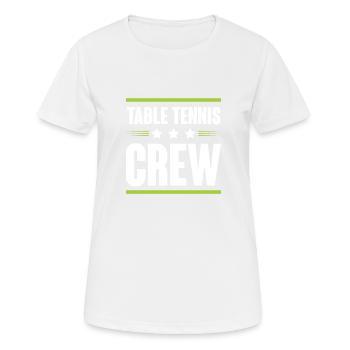 Table Tennis Crew - Frauen T-Shirt atmungsaktiv - Weiß - Vorne - AI Model Female 172 dark (172cm)