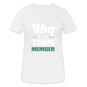 Équipe Bbq - T-shirt respirant Femme - blanc - Devant - AI Model Female 172 dark (172cm)